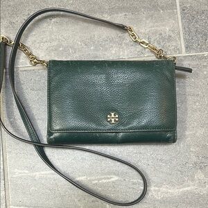 Tory Burch Green Leather Crossbody Bag